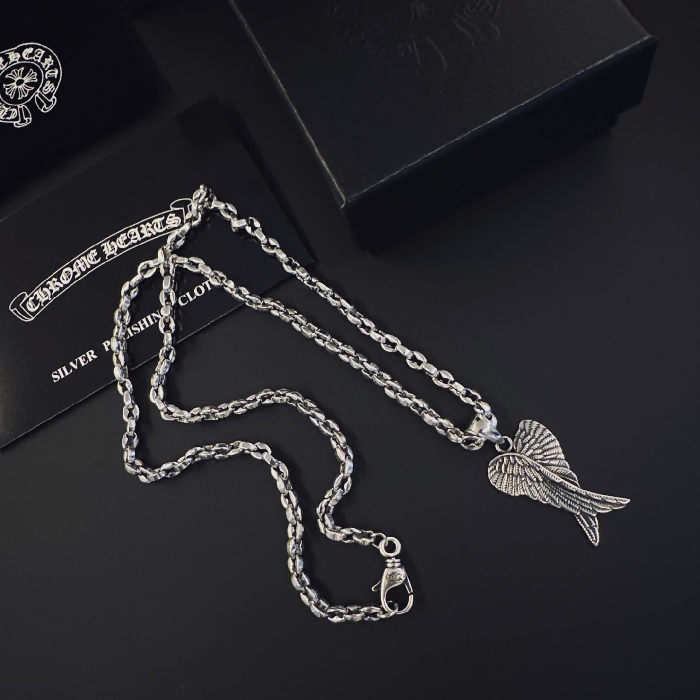 Chrome Hearts Chromethearts Winged Heart Pendant Necklace